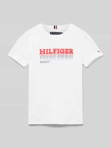 Tommy Hilfiger Teens T-Shirt mit Label-Print Modell 'FADE' in Weiss