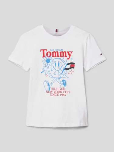 Tommy Hilfiger Teens T-Shirt mit Label-Print Modell 'FUN' in Weiss