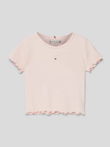 Tommy Hilfiger Teens T-Shirt mit Label-Stitching Modell 'ESSENTIAL' in Rosa