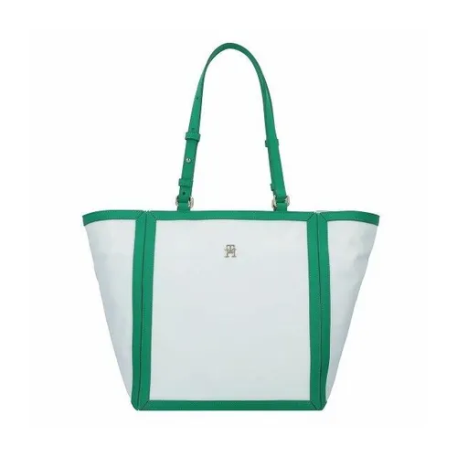 Tommy Hilfiger TH Essential Shopper Tasche 26 cm ecru-olympic green