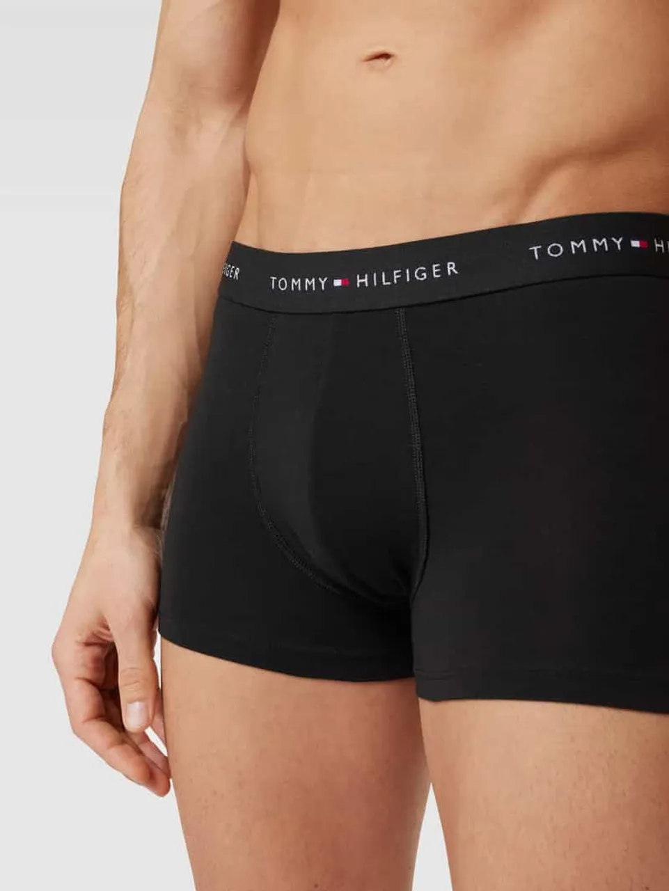 Tommy Hilfiger Trunks mit Logo-Stitching im 3er-Pack in Black