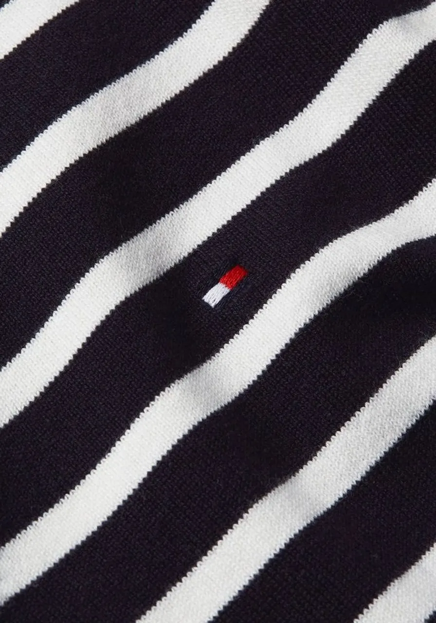 Tommy Hilfiger V-Ausschnitt-Pullover mit V-Ausschnitt, gestickter Tommy Hilfger Logo-Flag