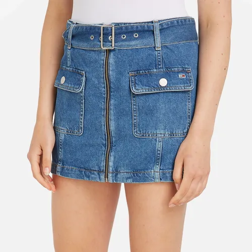 Tommy Jeans Belted Denim Mini Skirt