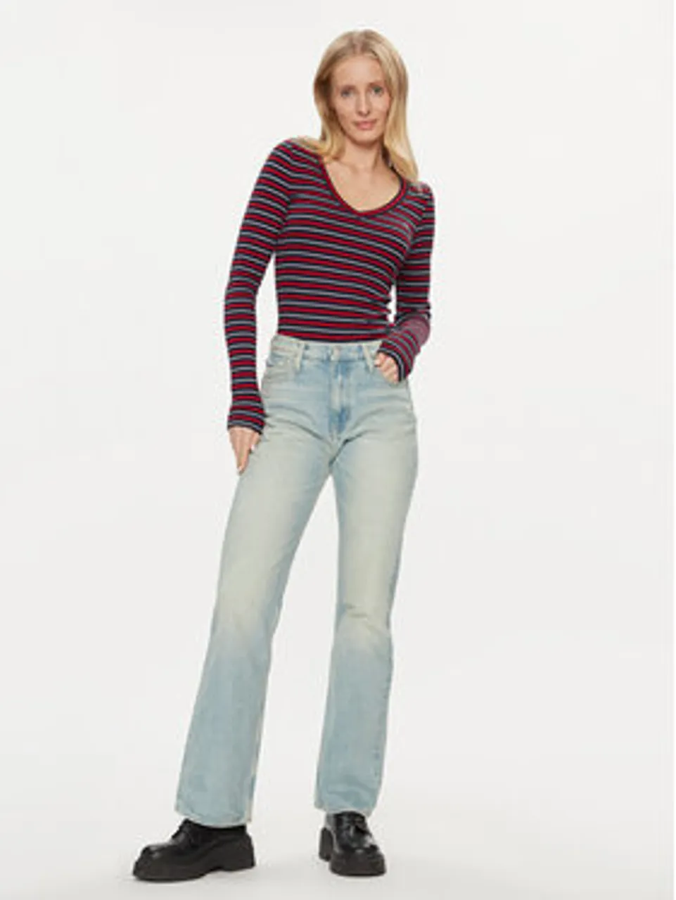 Tommy Jeans Bluse Essential DW0DW17386 Bunt Slim Fit