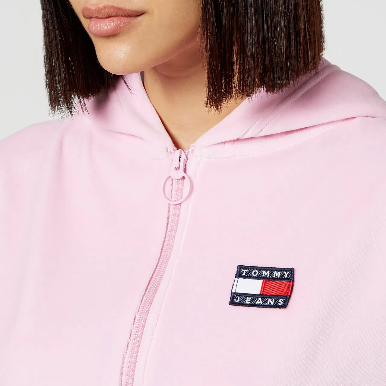 Tommy Jeans Cotton-Blend Velour Cropped Hoodie
