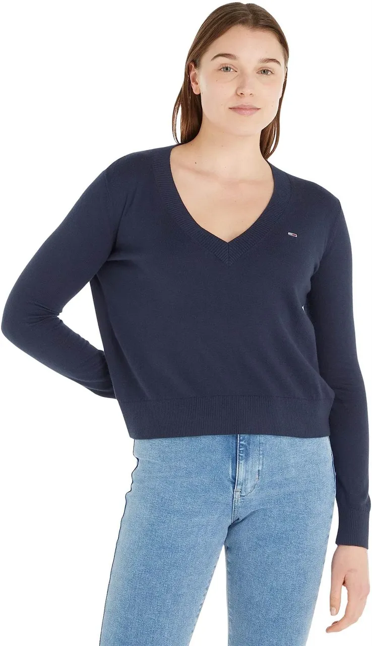 Tommy Jeans Damen Pullover Essential Vneck Strickpullover