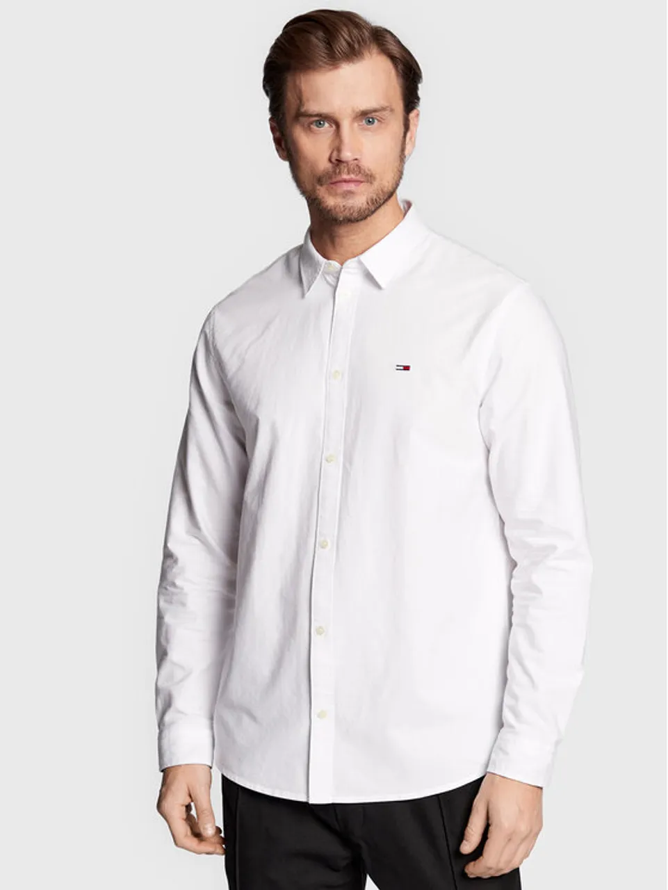 Tommy Jeans Hemd Classic Oxford DM0DM15408 Weiß Classic Fit