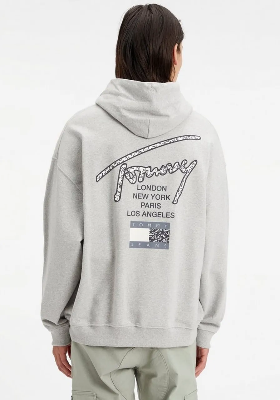 Tommy Jeans Kapuzensweatshirt TJM OVZ AOP BACK HOODIE mit Logodruck auf dem Rücken