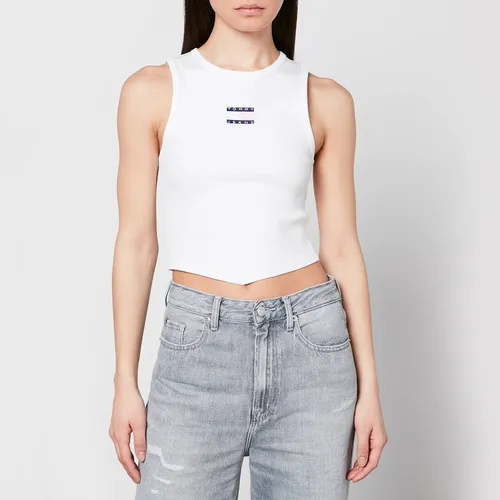Tommy Jeans Logo-Appliqué Ribbed Cotton-Jersey Top
