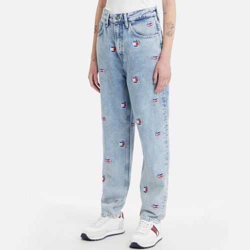 Tommy Jeans Mom Logo-Appliquéd Cotton-Denim Jeans