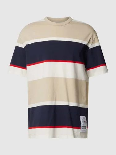 Tommy Jeans Oversized T-Shirt mit Streifenmuster in Sand