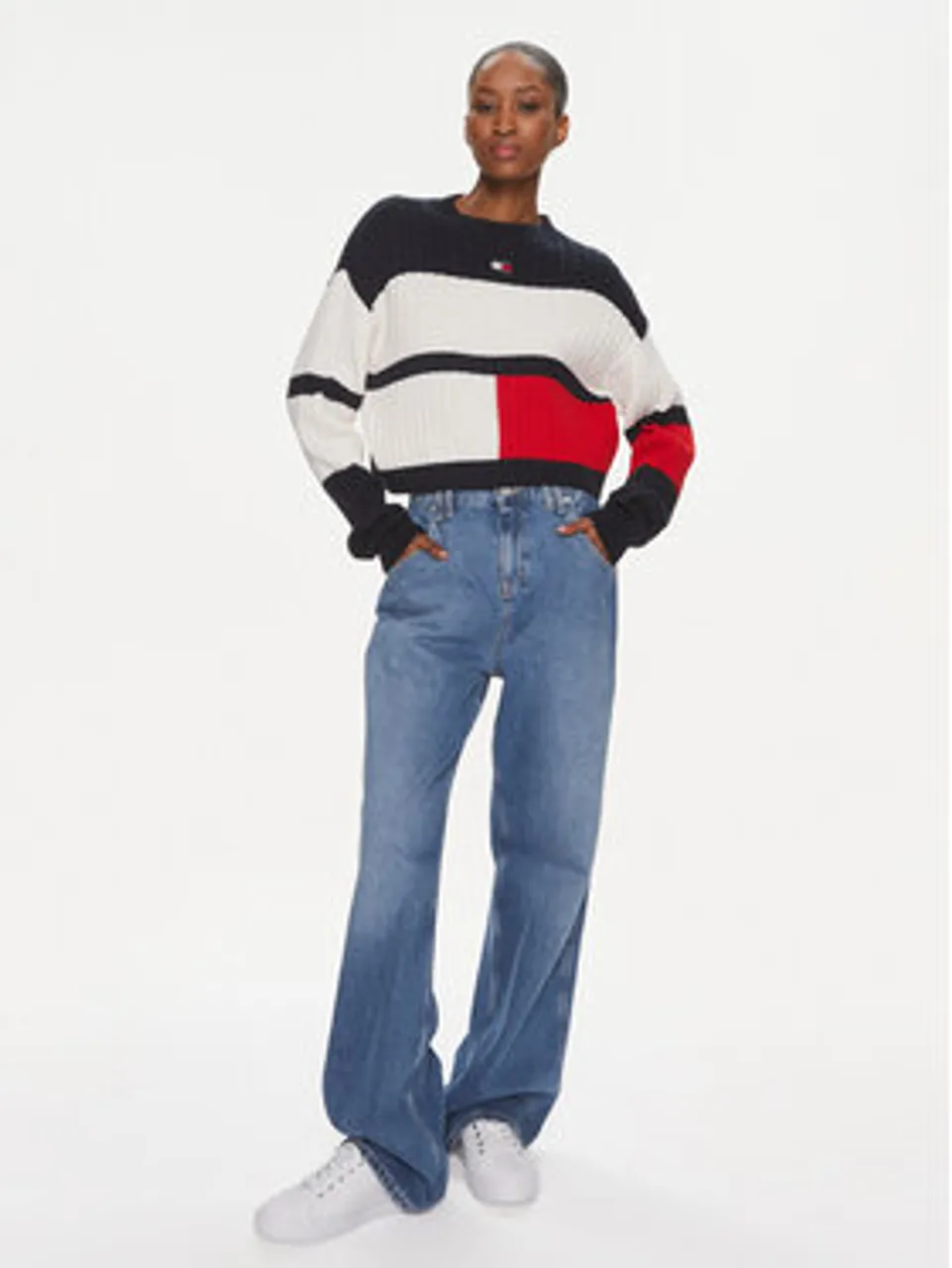 Tommy Jeans Pullover Colorblock Badge DW0DW18117 Bunt Regular Fit