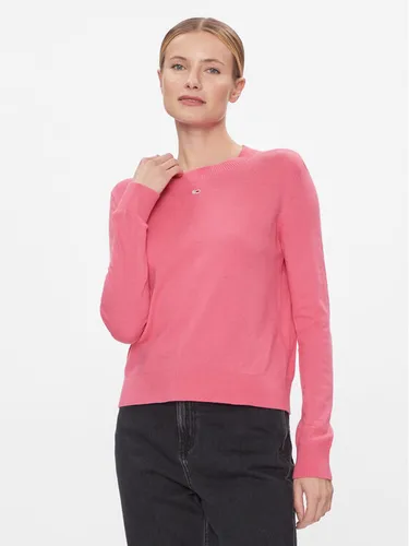 Tommy Jeans Pullover Tjw Essential Crew Neck Sweater DW0DW17254 Rosa Regular Fit