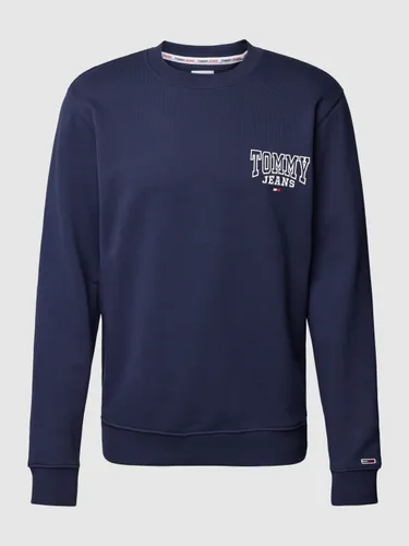 Tommy Jeans Regular Fit Sweatshirt mit Label-Print in Marineblau meliert