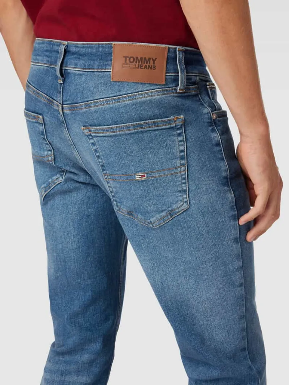 Tommy Jeans Slim Fit Jeans im 5-Pocket-Design Modell 'SCANTON' in Jeansblau