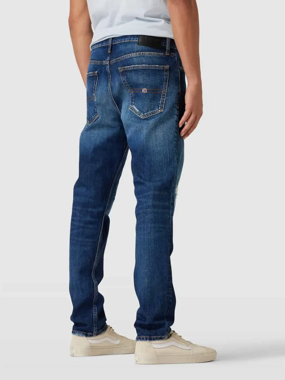 Tommy Jeans Slim Fit Jeans im Destroyed-Look Modell 'AUSTIN' in Dunkelblau