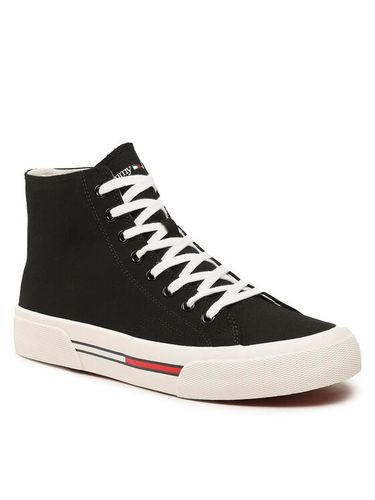 Tommy Jeans Sneakers Mid Canvas Color EM0EM01157 Schwarz
