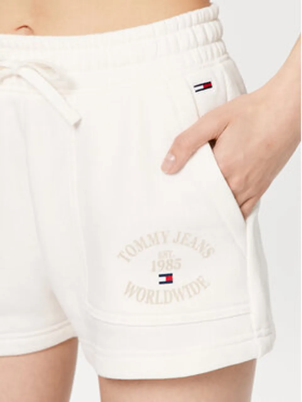 Tommy Jeans Sportshorts DW0DW15870 Écru Relaxed Fit