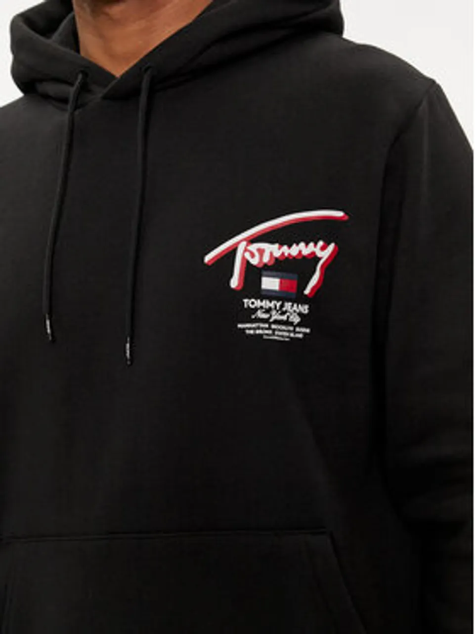 Tommy Jeans Sweatshirt 3D Street DM0DM18647 Schwarz Regular Fit