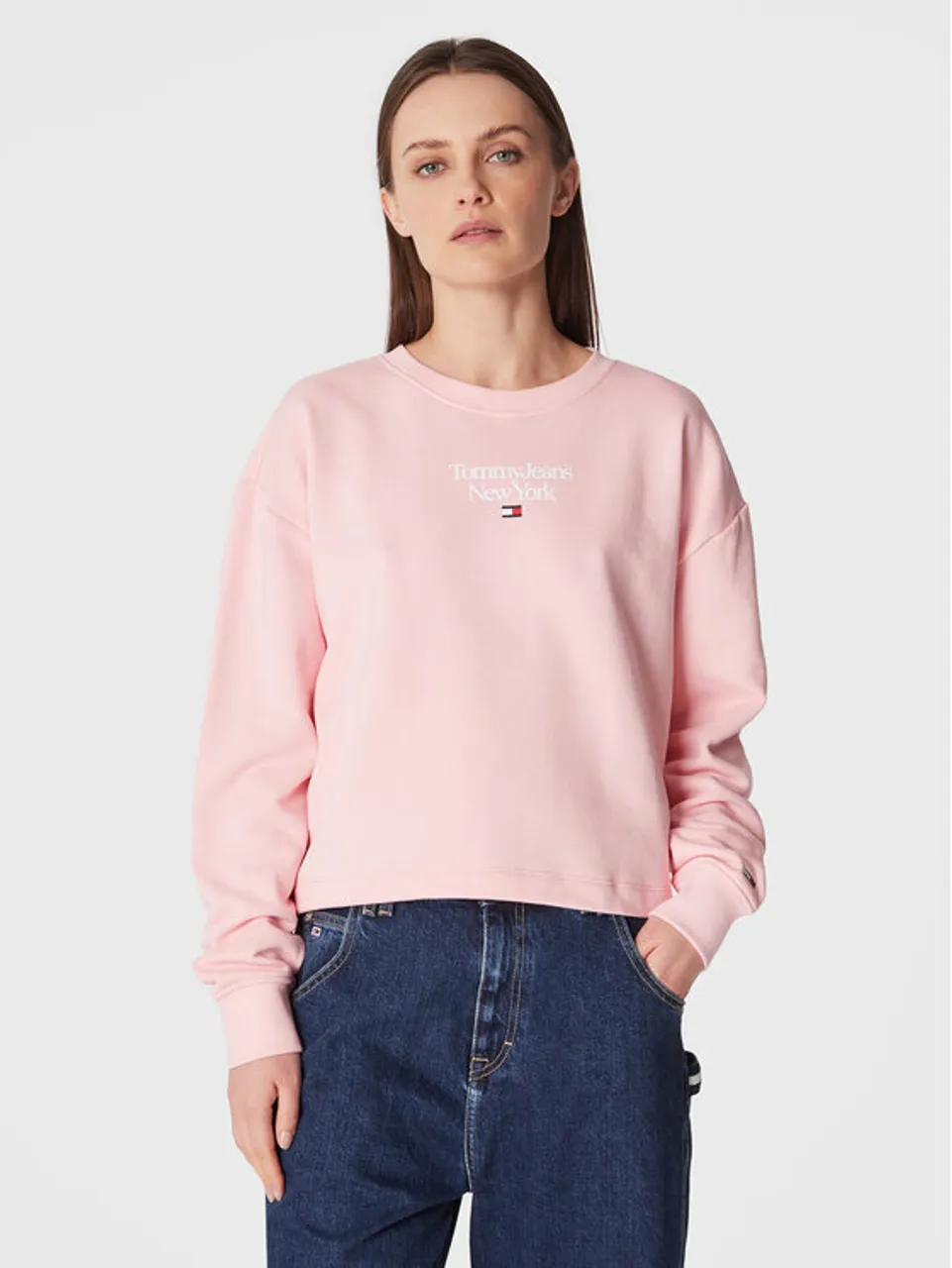 Tommy Jeans Sweatshirt Essential DW0DW14851 Rosa Regular Fit