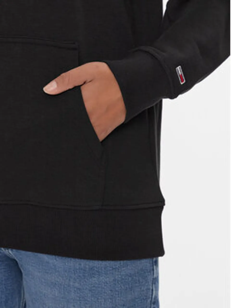 Tommy Jeans Sweatshirt Essential Logo 1+ DW0DW16397 Schwarz Relaxed Fit