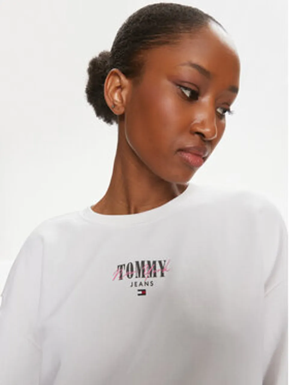 Tommy Jeans Sweatshirt Essential Logo DW0DW17796 Weiß Relaxed Fit