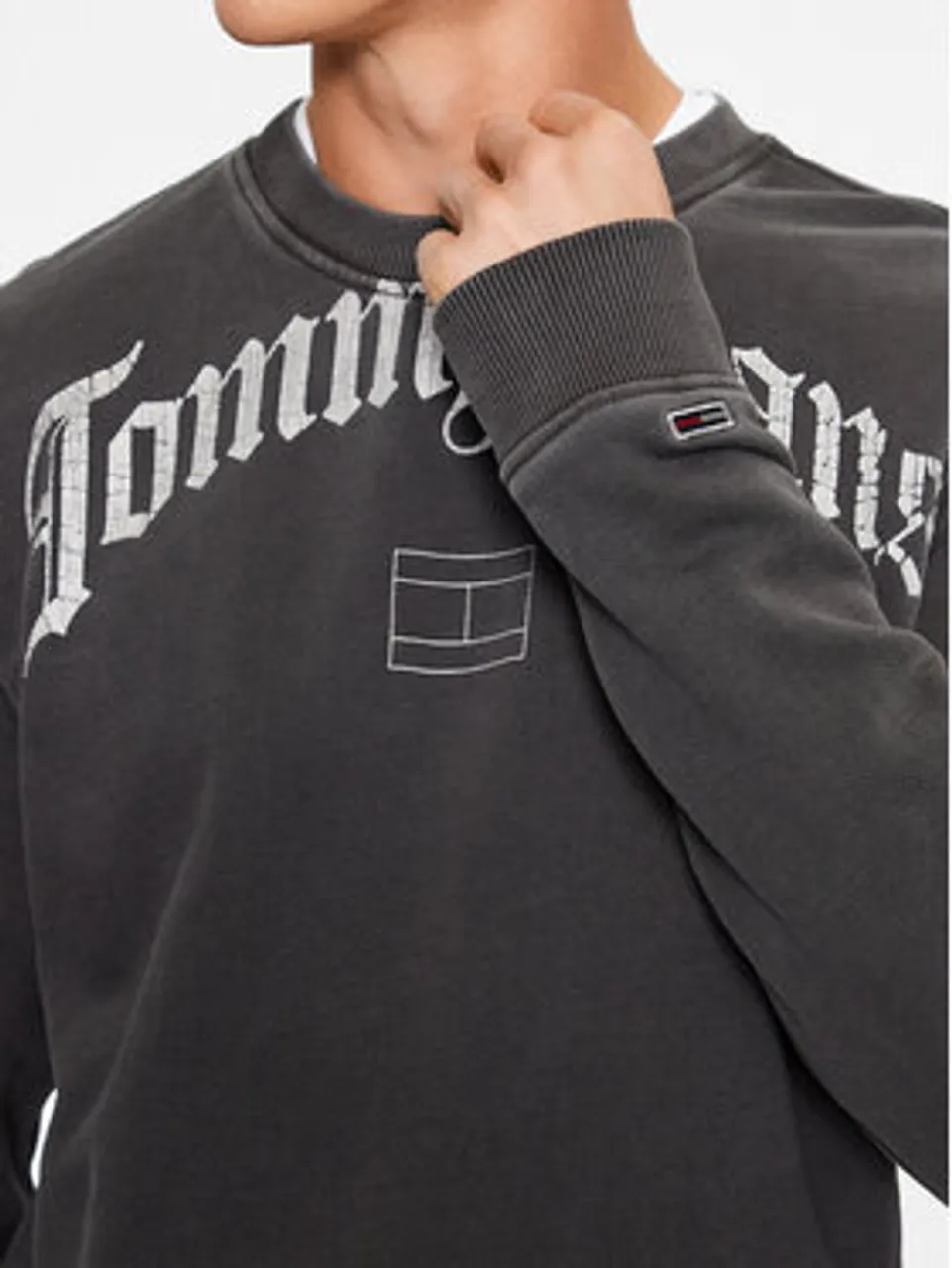 Tommy Jeans Sweatshirt Grunge Arch DM0DM17792 Schwarz Relaxed Fit