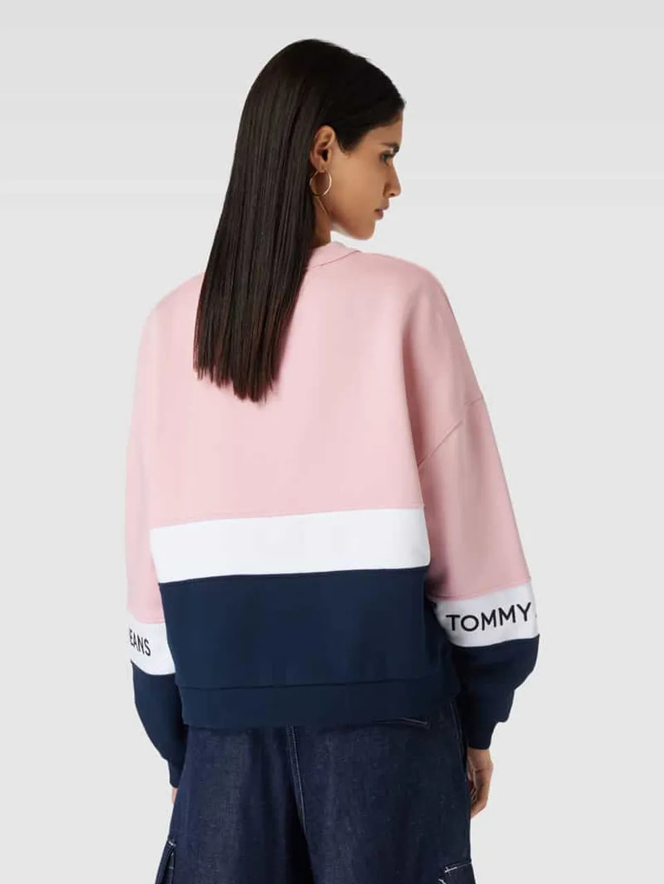 Tommy Jeans Sweatshirt im Colour-Blocking-Design in Rosa