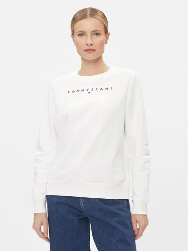 Tommy Jeans Sweatshirt Linear DW0DW17323 Weiß Regular Fit