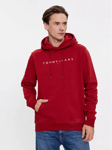 Tommy Jeans Sweatshirt Linear Logo DM0DM17985 Rot Regular Fit