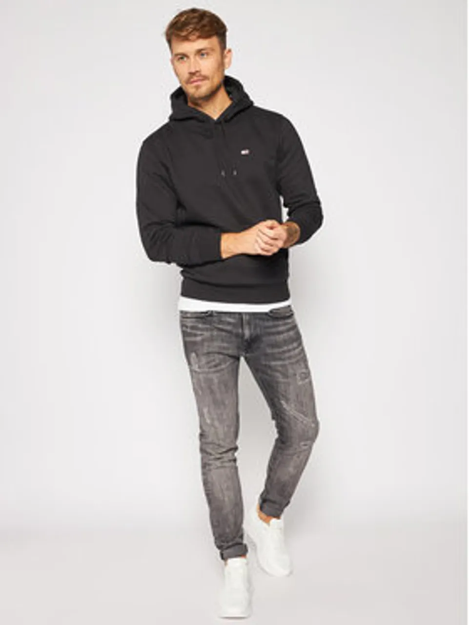 Tommy Jeans Sweatshirt Regular Fleece DM0DM09593 Schwarz Regular Fit