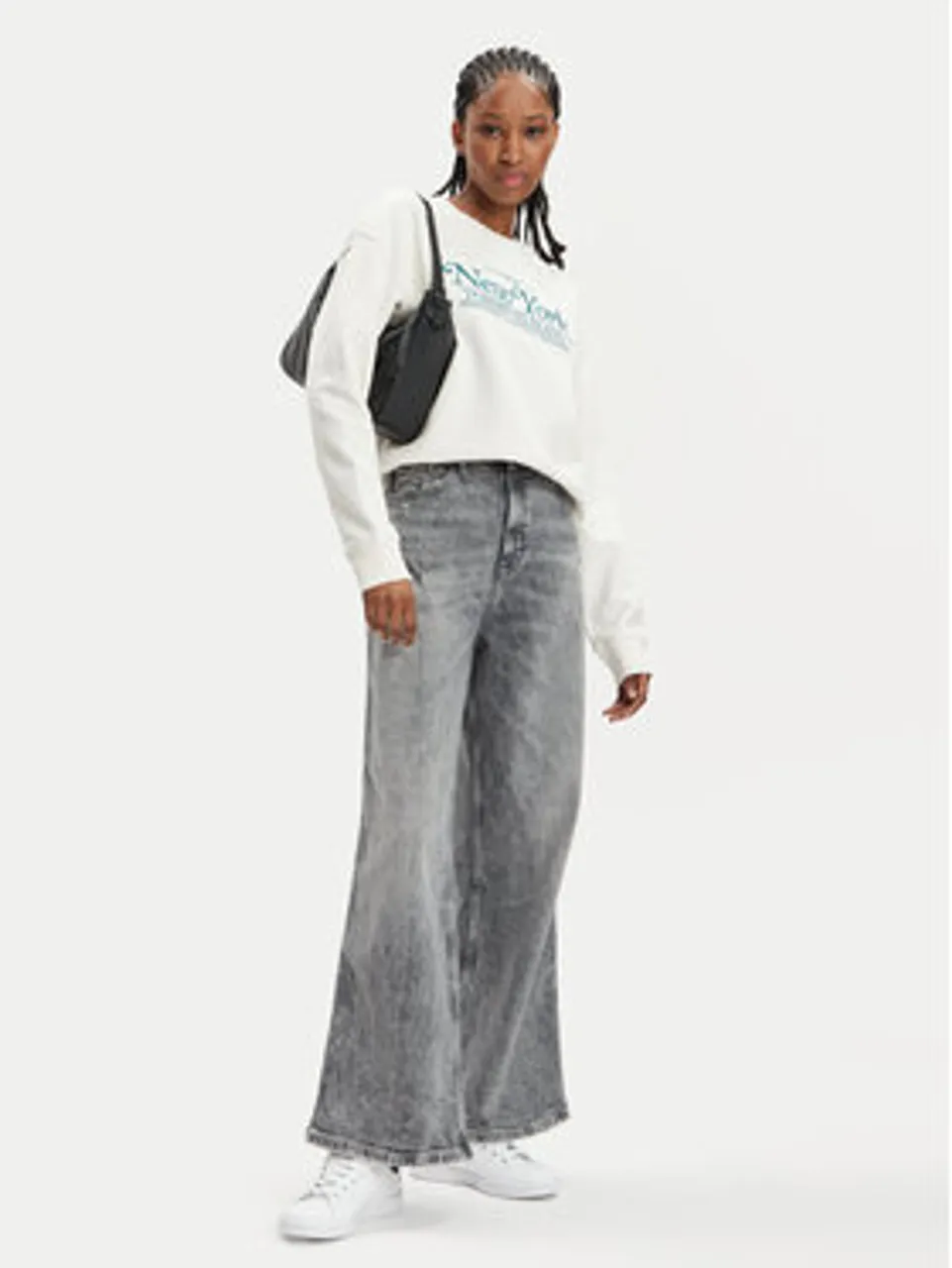 Tommy Jeans Sweatshirt Varsity DW0DW17786 Écru Boxy Fit
