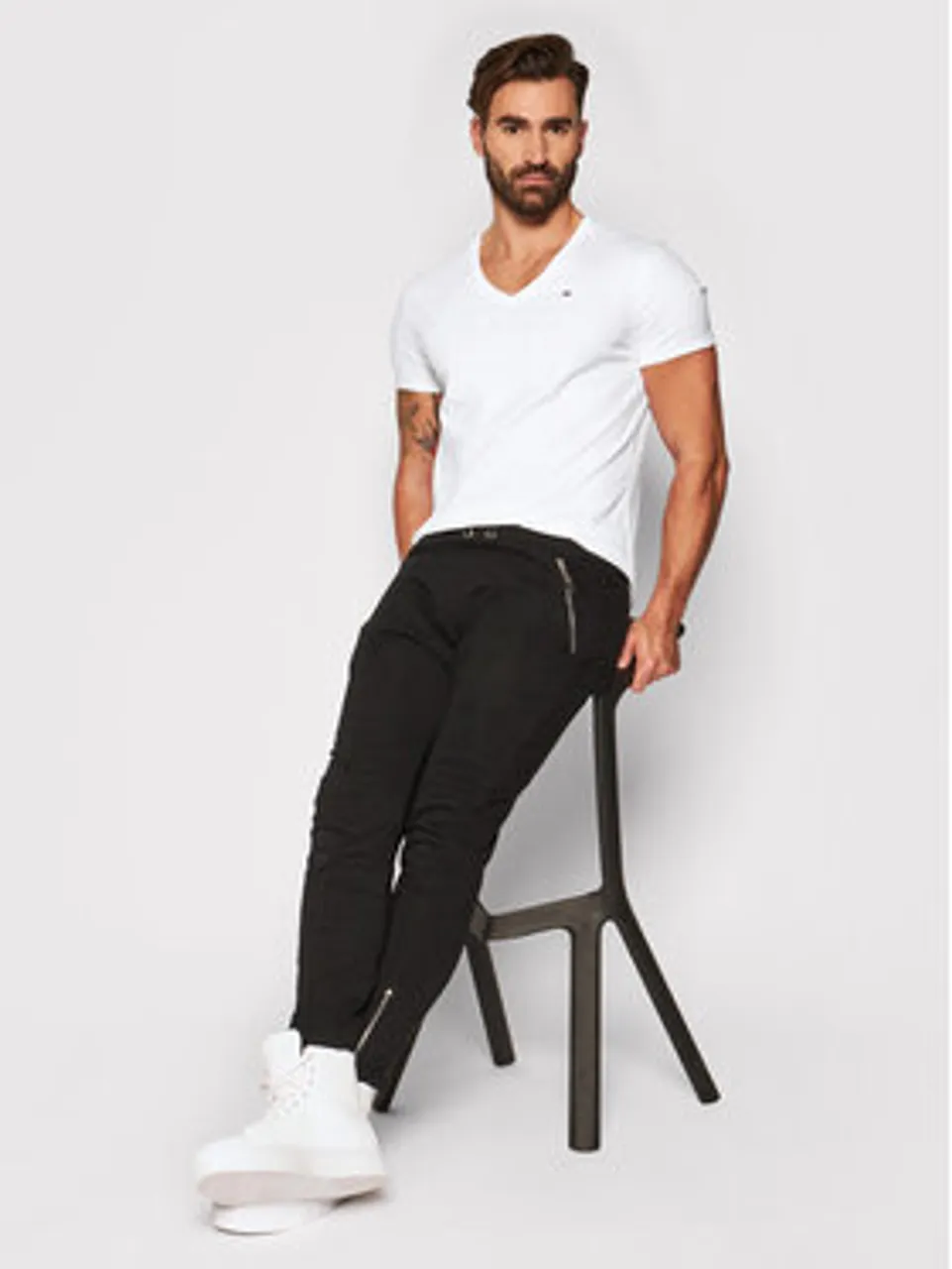 Tommy Jeans T-Shirt DM0DM04410 Weiß Regular Fit