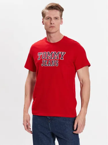 Tommy Jeans T-Shirt Essential DM0DM16405 Rot Regular Fit