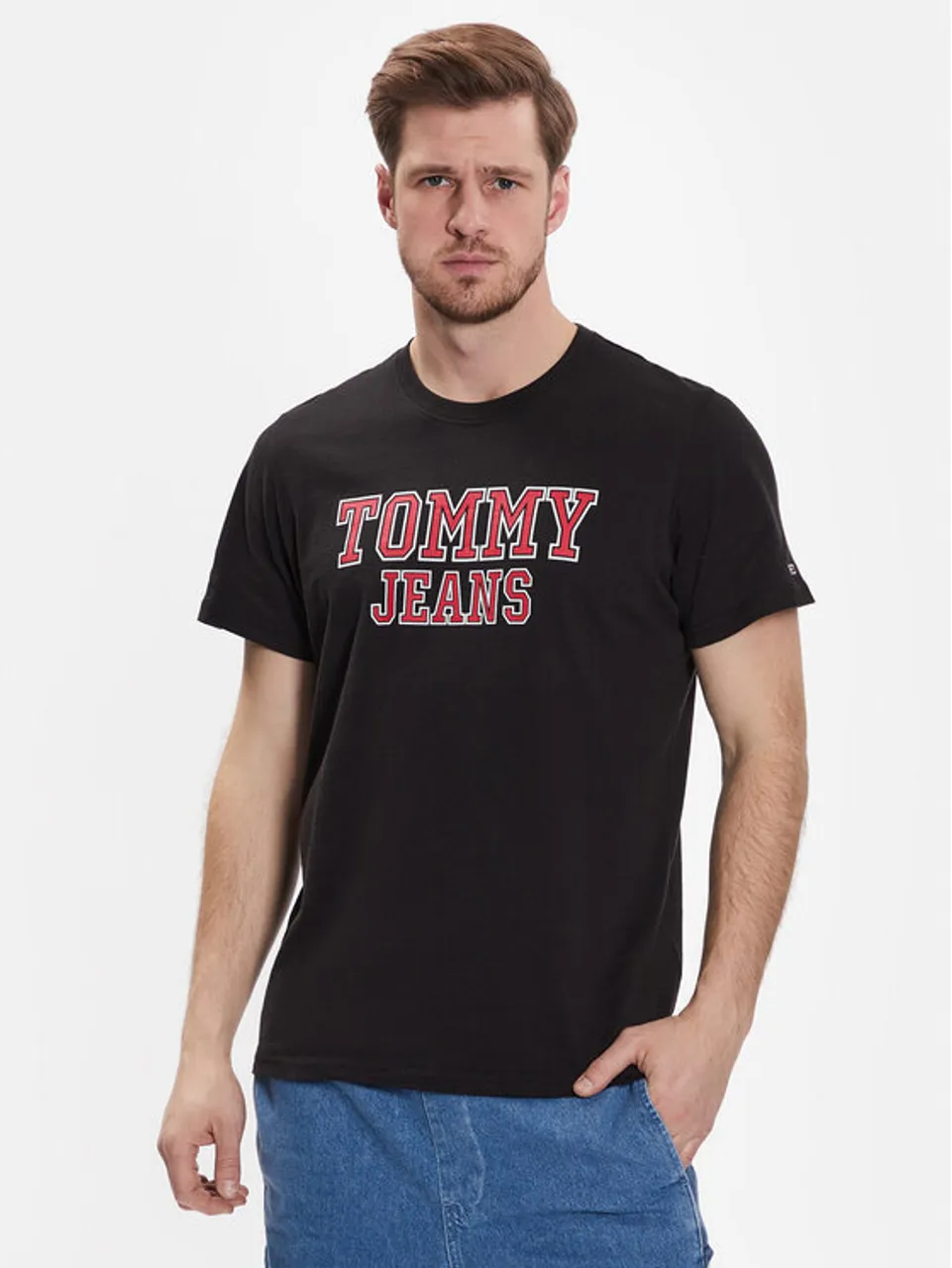 Tommy Jeans T-Shirt Essential DM0DM16405 Schwarz Regular Fit