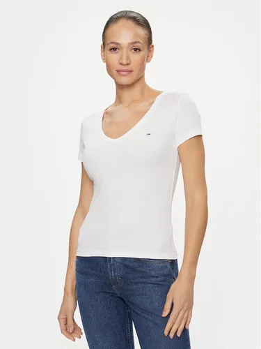Tommy Jeans T-Shirt Essential DW0DW17385 Weiß Slim Fit