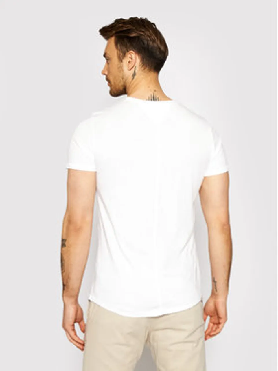 Tommy Jeans T-Shirt Jaspe Weiß Slim Fit