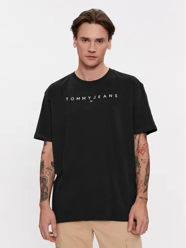 Tommy Jeans T-Shirt Linear Logo DM0DM17993 Schwarz Regular Fit