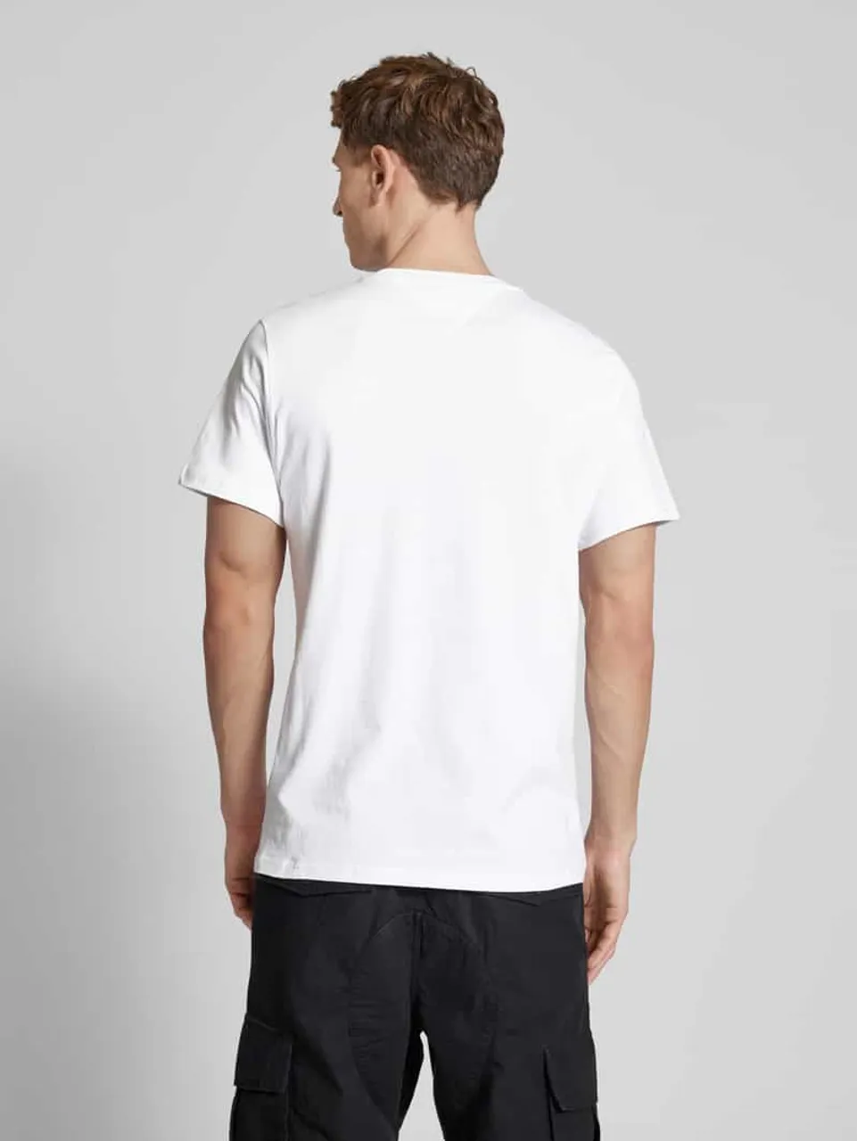 Tommy Jeans T-Shirt mit Label-Print in Weiss