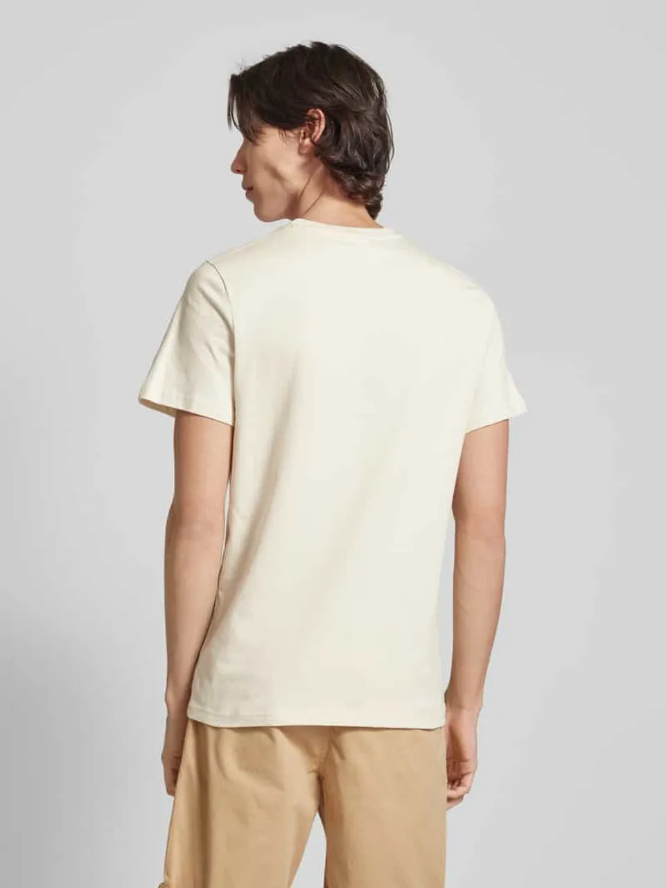 Tommy Jeans T-Shirt mit Label-Stitching in Beige