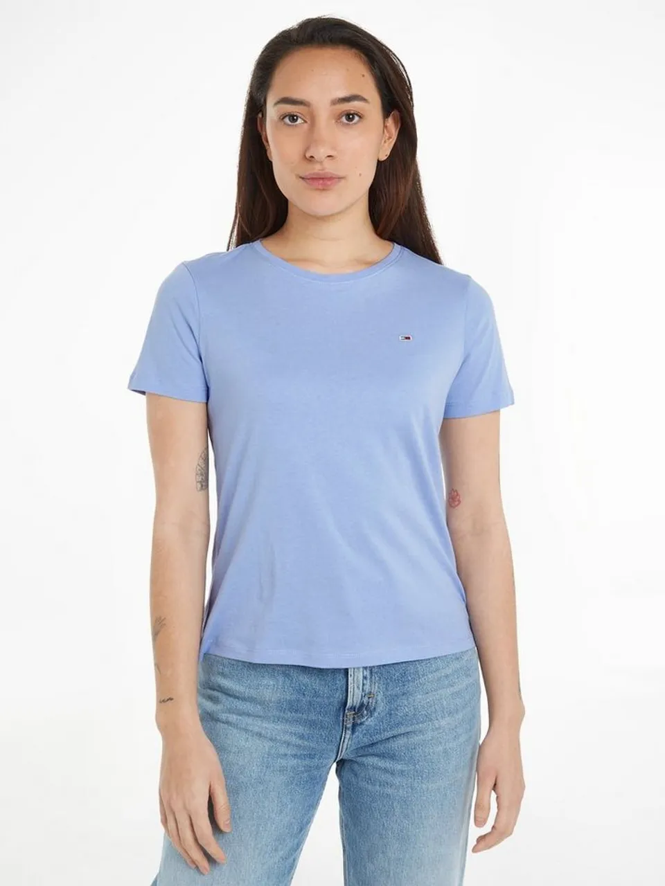 Tommy Jeans T-Shirt Soft Jersey T Shirt aus weicher Jersey Qualität Rundhals Kurzarm