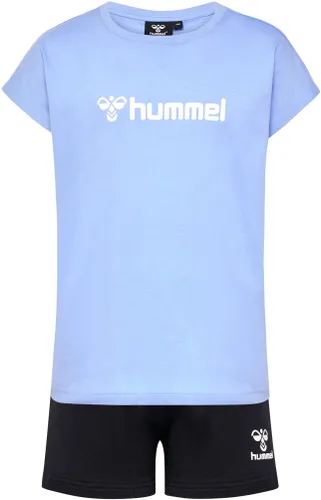 Top & Shorts HUMMEL "HMLNOVA SHORTS SET" Gr. 152, blau (hydrangea) Kinder KOB Set-Artikel T-Shirt Shorts T-Shirts