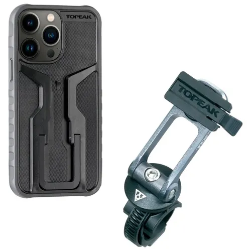 Topeak - RideCase für iPhone 13 Pro Max - Schutzhülle Gr mit Halter schwarz/ gray