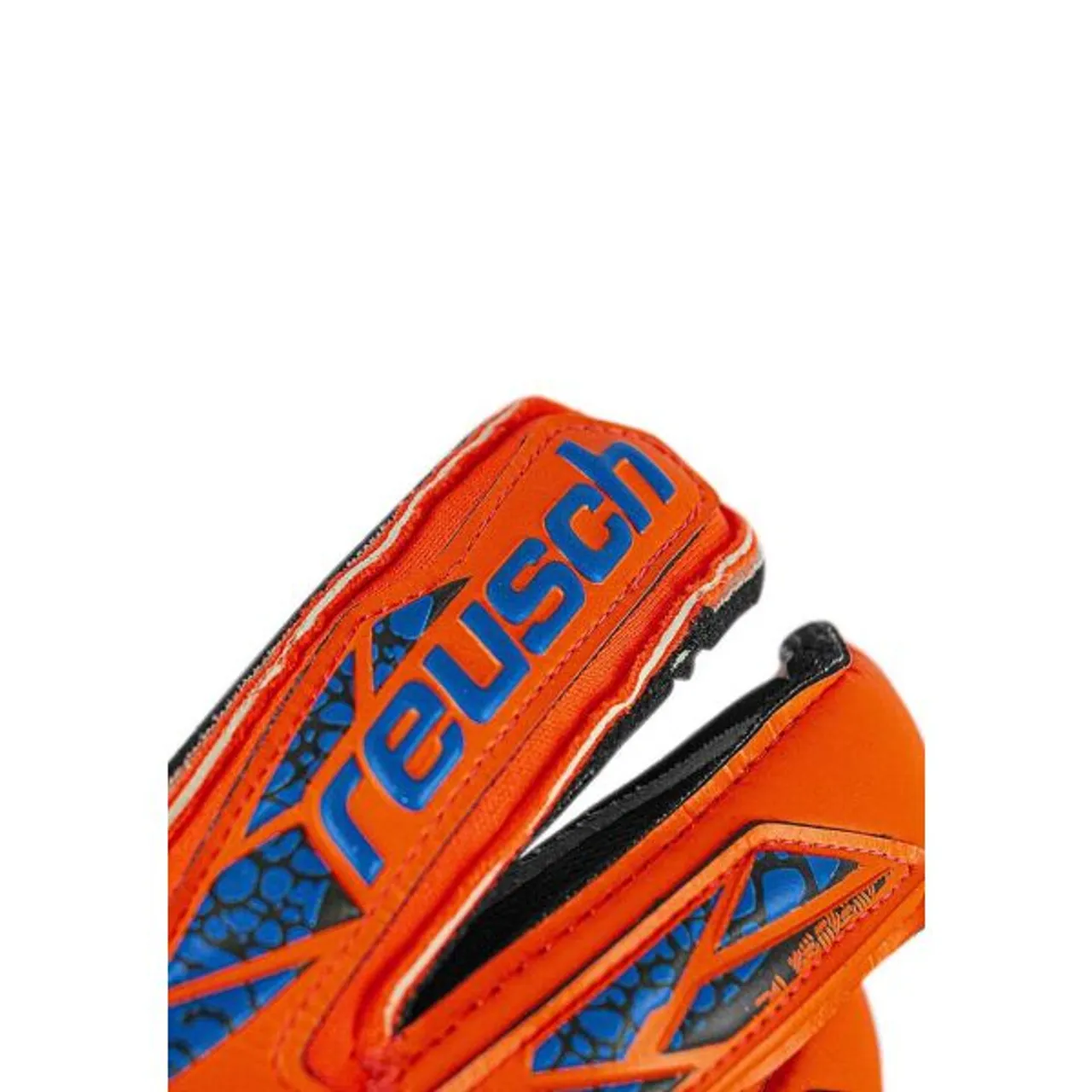 Torwarthandschuhe REUSCH "Attrakt Gold X Evolution GluePrint" Gr. 9, orange (orange, blau) Damen Handschuhe Sporthandschuhe mit Evolution Cut