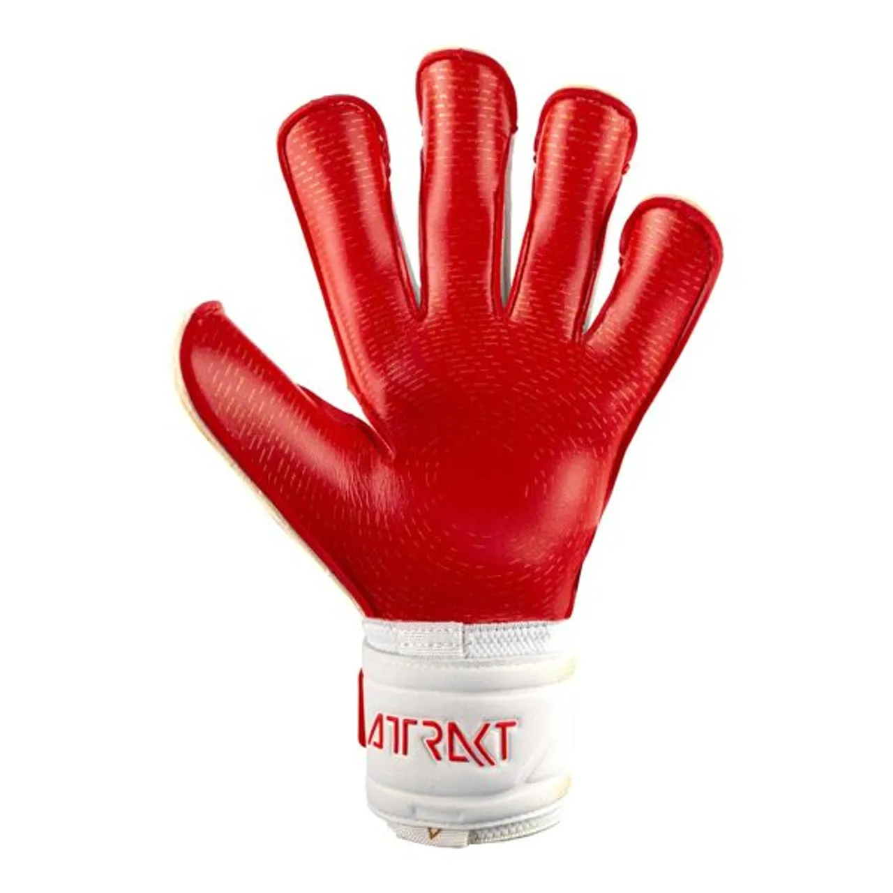 Torwarthandschuhe REUSCH "Attrakt Gold X GluePrint" Gr. 8, rot (weiß, rot) Damen Handschuhe Sporthandschuhe
