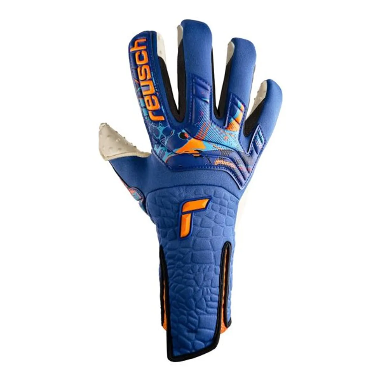 Torwarthandschuhe REUSCH "Attrakt SpeedBump Strapless AdaptiveFlex" Gr. 11, blau (blau, orange) Damen Handschuhe Sporthandschuhe mit hervorragendem Gr...