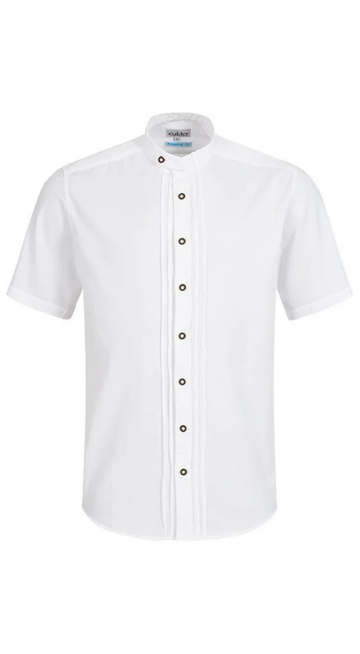 Trachtenhemden Trachtenhemd Kurzarm Johann in Weiß von