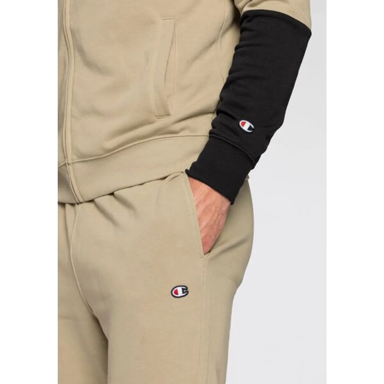 Trainingsanzug CHAMPION "Icons Full Zip Hooded Sweatsuit" Gr. L (50), grün Herren Sportanzüge Trainingsanzüge