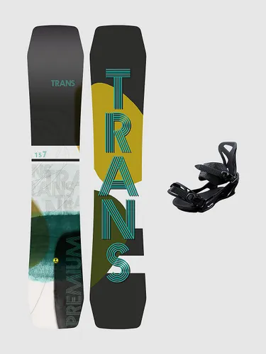TRANS Premium 157 + Team Pro L Black 2023 Snowboard-Set curry
