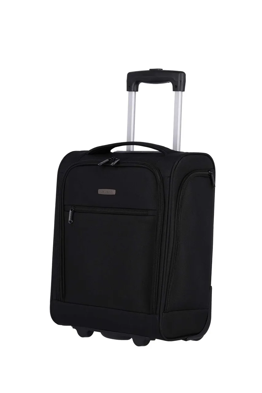 travelite 2-Rad Handgepäck Koffer mit Liquids Bag erfüllt